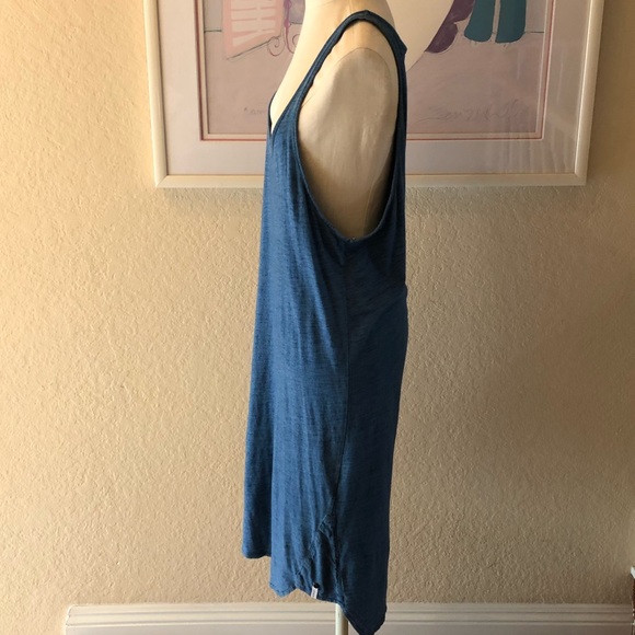 One X Oneteaspoon Blue Cotton Drifter Throwover Sleeveless Tank Midi Dress - Picture 5 of 10